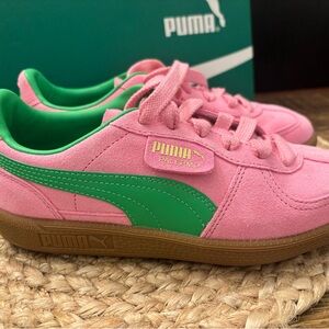 Puma Palermo Pink and Green Athletic Shoes